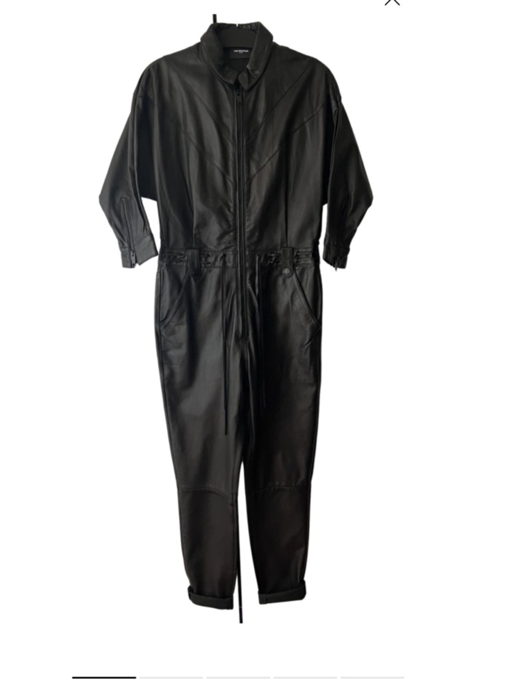 🦄 The Kooples 💯 lambskin Leather Jumpsuit - MSRP $1,000 - size 1/S - Picture 2 of 6